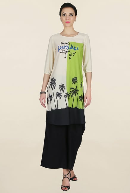 Juniper Beige Printed Kurti Juniper Beige Printed Kurti