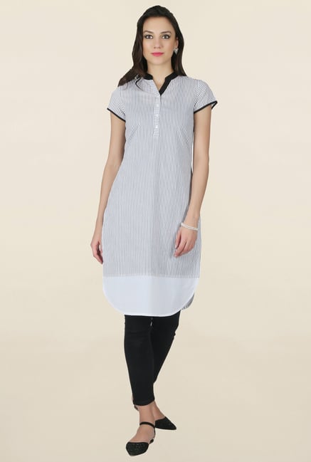 Juniper White Striped Kurta Juniper White Striped Kurta