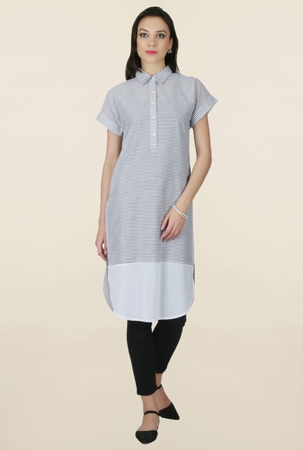 Juniper White Striped Kurta Juniper White Striped Kurta