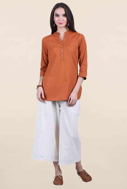 Juniper Brown Solid Kurti Juniper Brown Solid Kurti