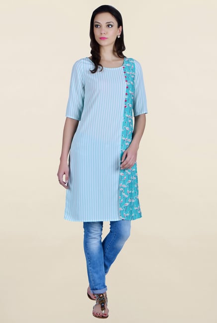 Juniper Blue Striped Kurta Juniper Blue Striped Kurta