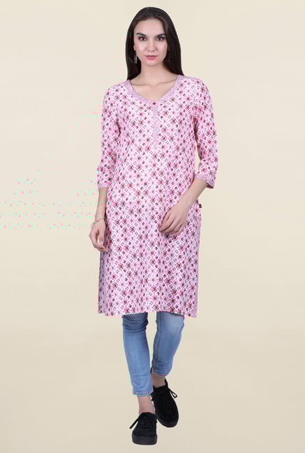 Juniper Pink Geometric Print Kurta Juniper Pink Geometric Print Kurta