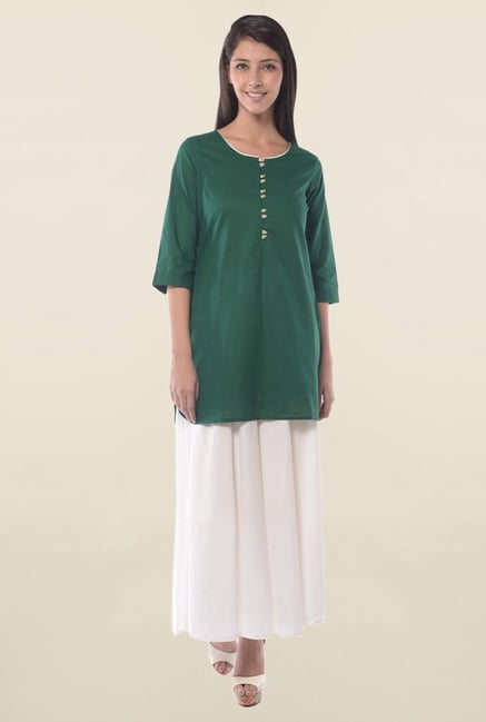 Aurelia Green Solid Kurti Aurelia Green Solid Kurti