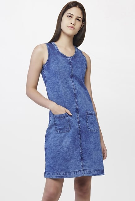 AND Blue Cotton Dress AND Blue Cotton Dress