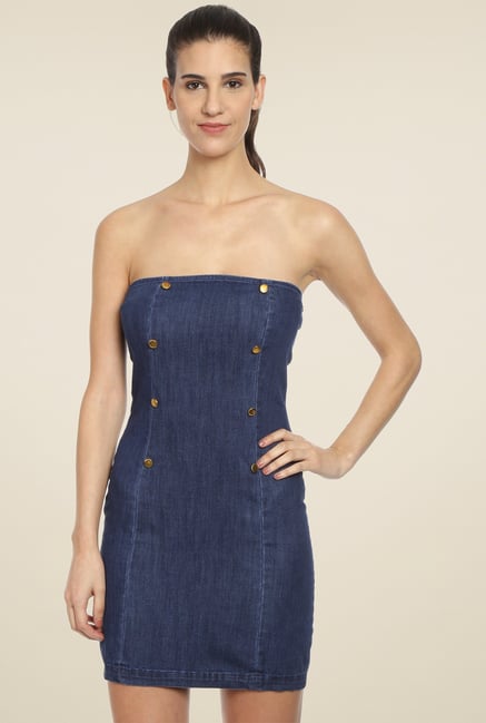 Love Generation Dark Blue Regular Fit Dress Love Generation Dark Blue Regular Fit Dress