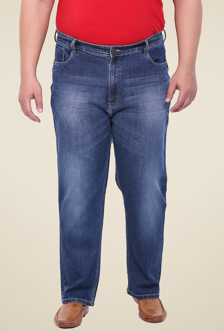 John Pride Blue Comfort Fit Lightly Washed Jeans John Pride Blue Comfort Fit Lightly Washed Jeans