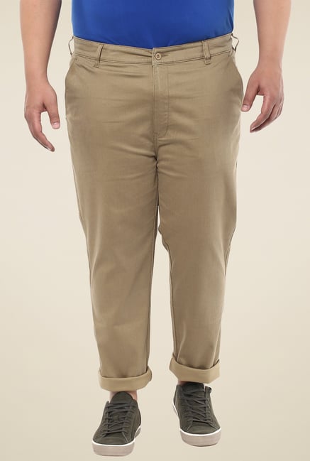 John Pride Beige Mid Rise Trousers John Pride Beige Mid Rise Trousers