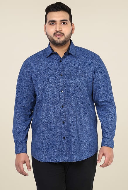 John Pride Dark Blue Cotton Shirt John Pride Dark Blue Cotton Shirt