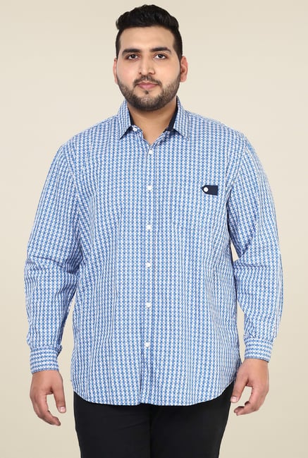 John Pride Blue & White Cotton Shirt John Pride Blue & White Cotton Shirt