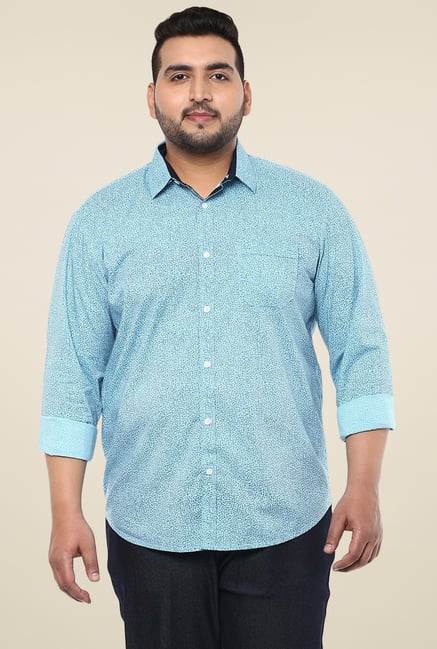 John Pride Turquoise Cotton Shirt John Pride Turquoise Cotton Shirt