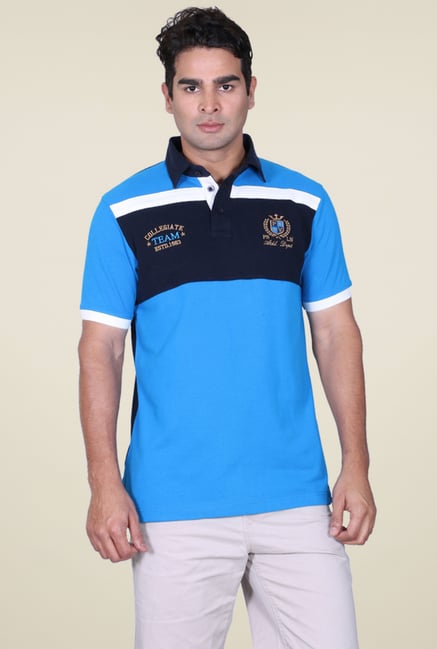 Proline Aqua Blue Cotton Polo T-Shirt Proline Aqua Blue Cotton Polo T-Shirt