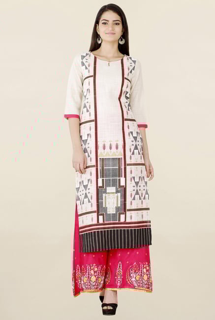 W Beige Printed Kurta W Beige Printed Kurta