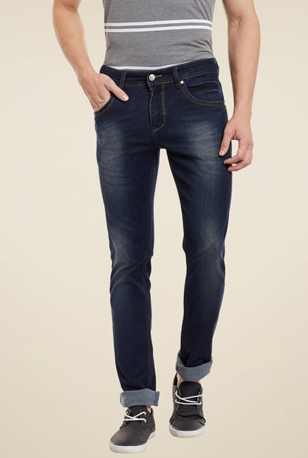 Duke Dark Blue Lightly Washed Mid Rise Jeans Duke Dark Blue Lightly Washed Mid Rise Jeans