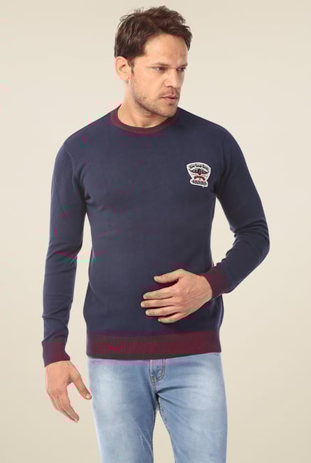 Club Fox Navy Round Neck Sweater Club Fox Navy Round Neck Sweater