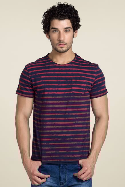 Club Fox Navy Striped Cotton T-Shirt Club Fox Navy Striped Cotton T-Shirt