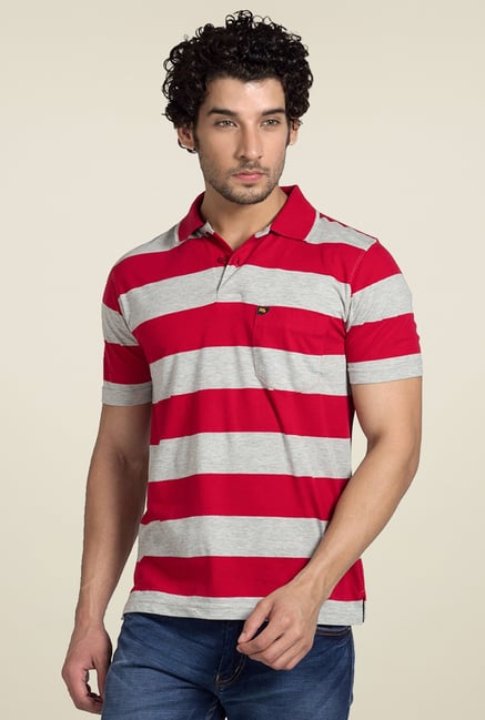 Yoo Red & Grey Regular Fit T-Shirt Yoo Red & Grey Regular Fit T-Shirt