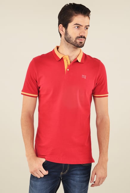 Club Fox Red Cotton Polo T-Shirt Club Fox Red Cotton Polo T-Shirt