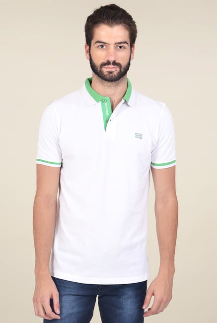 Club Fox White Cotton Polo T-Shirt Club Fox White Cotton Polo T-Shirt