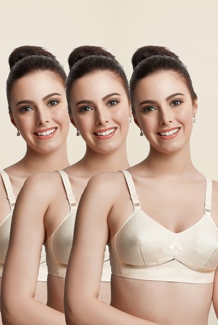 Libertina Beige Princess S.S. Non Padded Bra (Pack Of 3) Libertina Beige Princess S.S. Non Padded Bra (Pack Of 3)