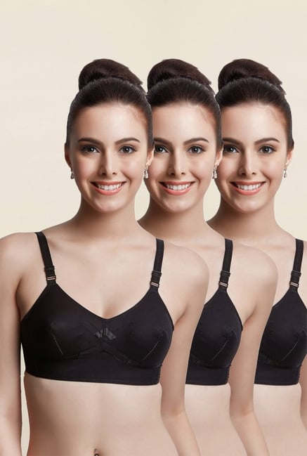 Libertina Black Princess S.S. Non Padded Bra (Pack Of 3) Libertina Black Princess S.S. Non Padded Bra (Pack Of 3)