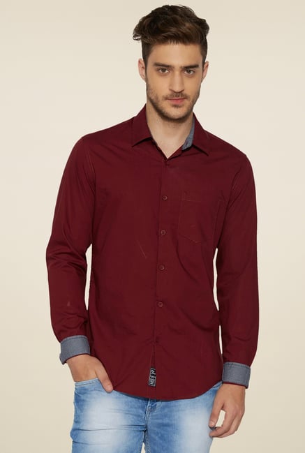 Globus Maroon Regular Fit Shirt Globus Maroon Regular Fit Shirt