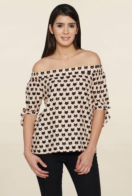Globus Peach Printed Top Globus Peach Printed Top