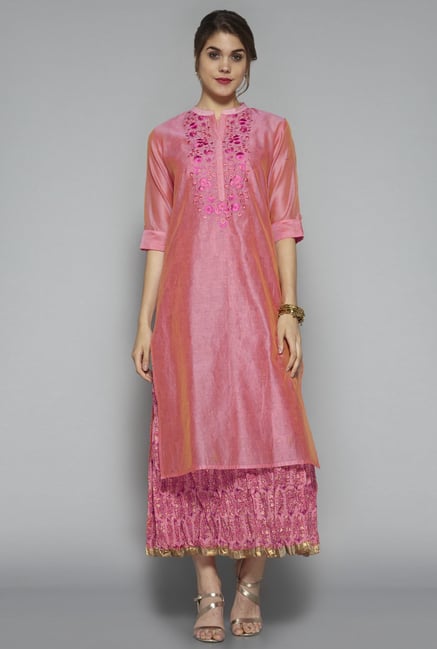 Vark by Westside Pink Embroidered Suit Set Vark by Westside Pink Embroidered Suit Set