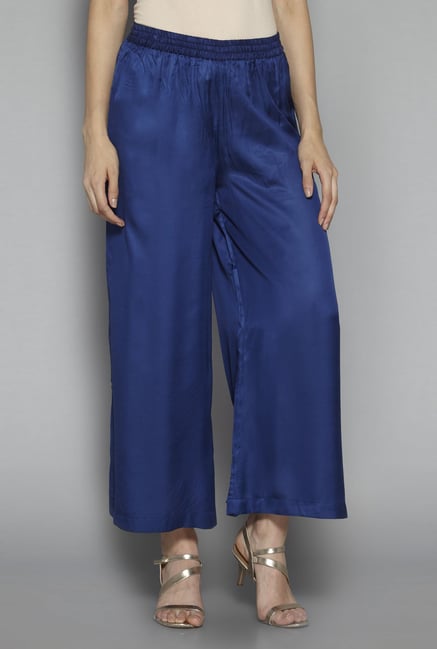 Zuba by Westside Indigo Solid Palazzos Zuba by Westside Indigo Solid Palazzos