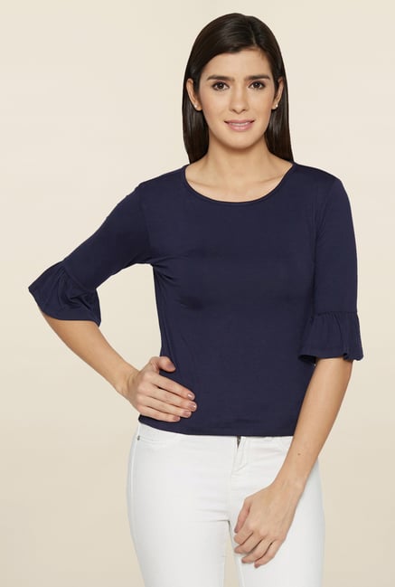 Globus Navy Solid Top Globus Navy Solid Top