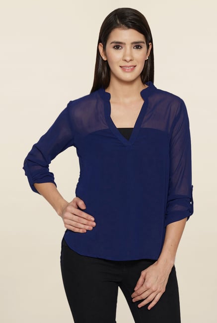 Globus Navy Solid Top Globus Navy Solid Top
