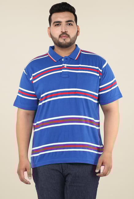 John Pride Blue Regular Fit Polo T-Shirt John Pride Blue Regular Fit Polo T-Shirt