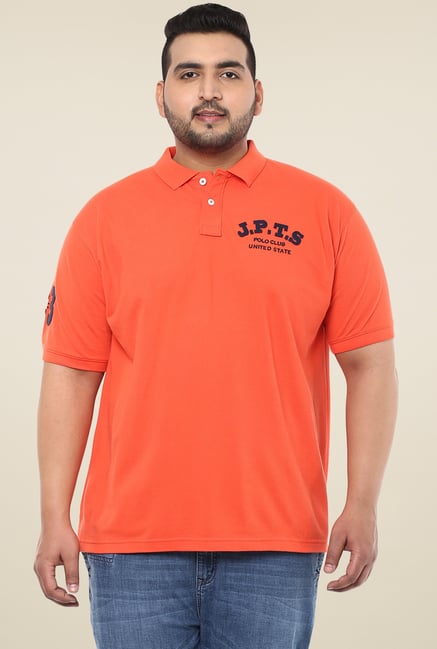 John Pride Orange Half Sleeves Polo T-Shirt John Pride Orange Half Sleeves Polo T-Shirt