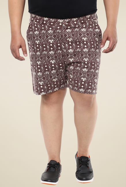 John Pride Brown Printed Shorts John Pride Brown Printed Shorts