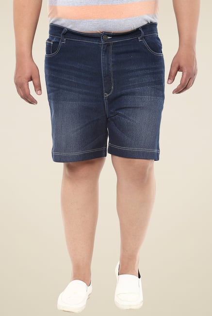 John Pride Blue Regular Fit Denim Shorts John Pride Blue Regular Fit Denim Shorts