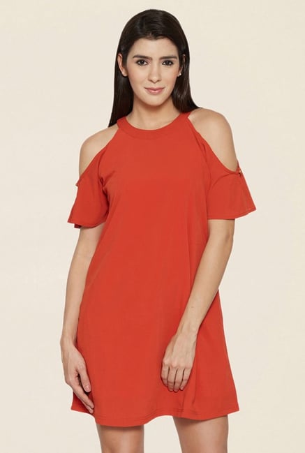 Globus Rust Cold Shoulder Dress Globus Rust Cold Shoulder Dress