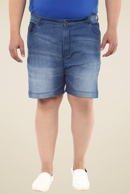 John Pride Light Blue Mid Rise Shorts John Pride Light Blue Mid Rise Shorts