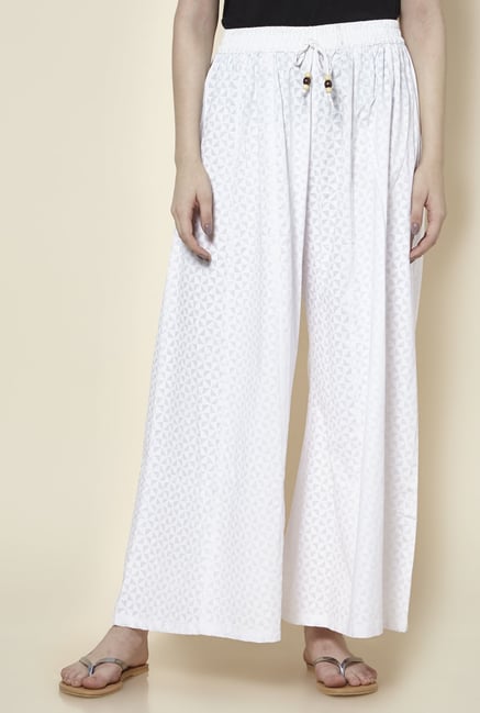 Zudio White Printed Palazzos Zudio White Printed Palazzos