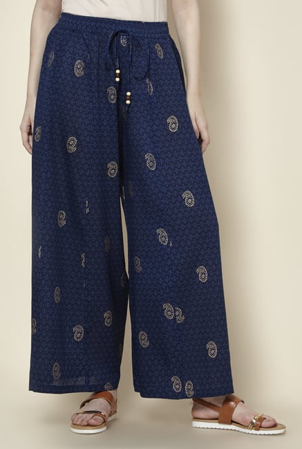 Zudio Indigo Paisley Print Palazzos Zudio Indigo Paisley Print Palazzos