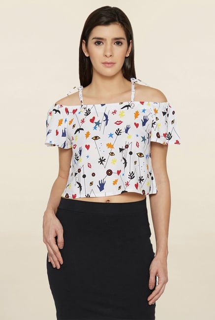 Globus Off White Printed Top Globus Off White Printed Top