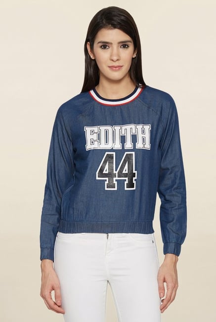 Globus Blue Printed Top Globus Blue Printed Top