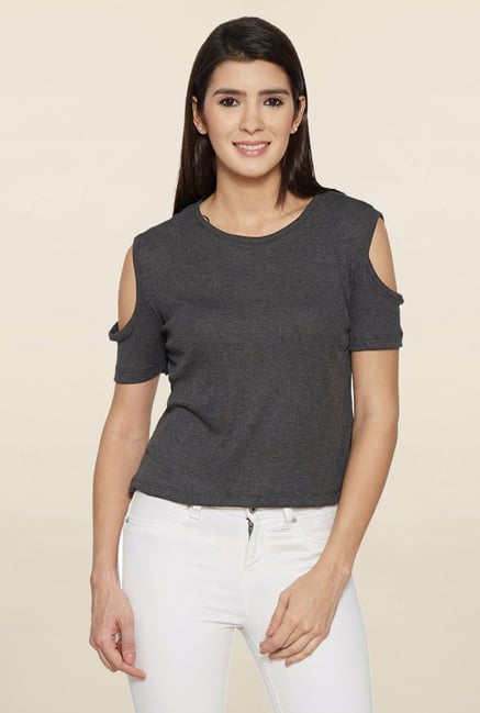 Globus Grey Textured Top Globus Grey Textured Top