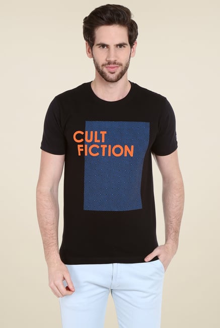 Cult Fiction Black Round Neck T-Shirt Cult Fiction Black Round Neck T-Shirt