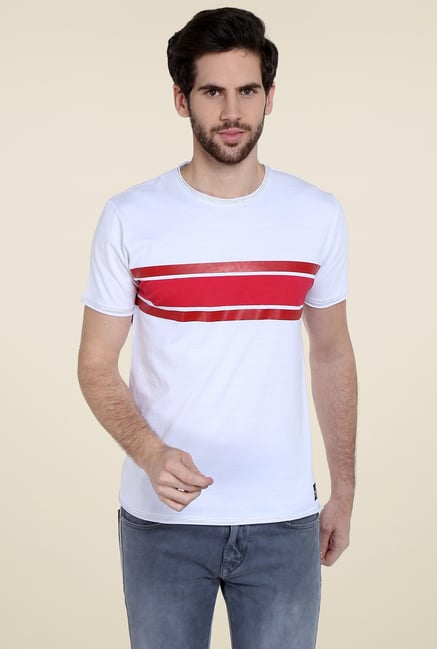 Cult Fiction White & Red Regular Fit T-Shirt Cult Fiction White & Red Regular Fit T-Shirt