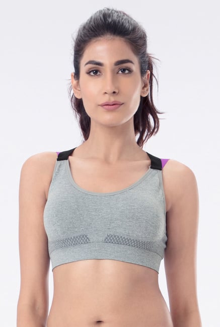PrettySecrets Grey Padded Sports Bra PrettySecrets Grey Padded Sports Bra