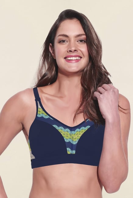 Enamor Navy Non Wired Non Padded Sports Bra Enamor Navy Non Wired Non Padded Sports Bra
