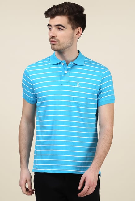 Parx Aqua Blue Regular Fit Polo T-Shirt Parx Aqua Blue Regular Fit Polo T-Shirt
