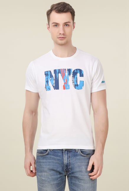 Spunk White Half Sleeves T-Shirt Spunk White Half Sleeves T-Shirt