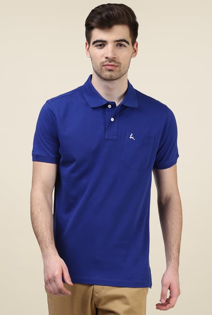 Parx Royal Blue Cotton Half Sleeves Polo T-Shirt Parx Royal Blue Cotton Half Sleeves Polo T-Shirt