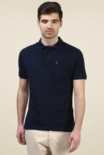 Parx Navy Half Sleeves Cotton Polo T-Shirt Parx Navy Half Sleeves Cotton Polo T-Shirt