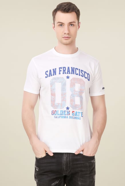 Spunk White Cotton T-Shirt Spunk White Cotton T-Shirt